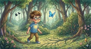 O Resgate de Lucas : Quando Eu Fui a Ovelha Perdida 2 Lucas seguindo a borboleta azul e se perdendo.